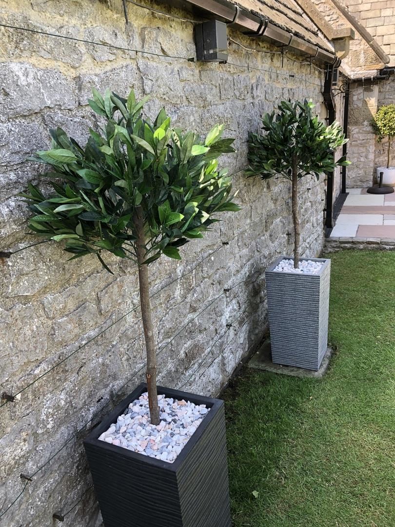 Pair of 120cm artificial bay topiary ball trees – view 5