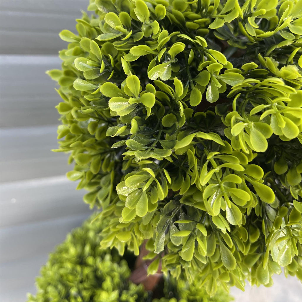 Pair of 90cm artificial double ball topiary trees – view 2
