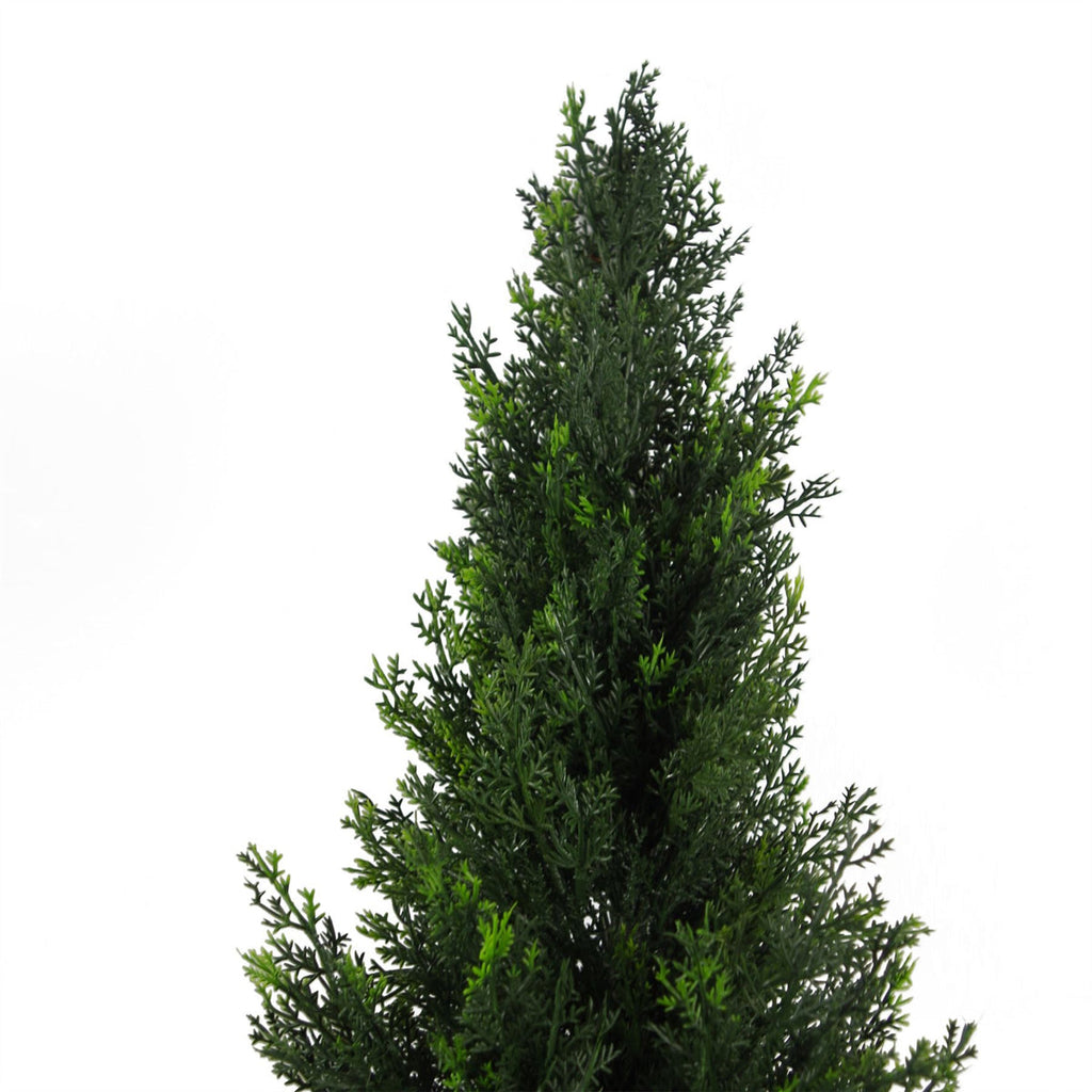 Pair of 120cm UV-resistant artificial cedar topiary trees – view 4