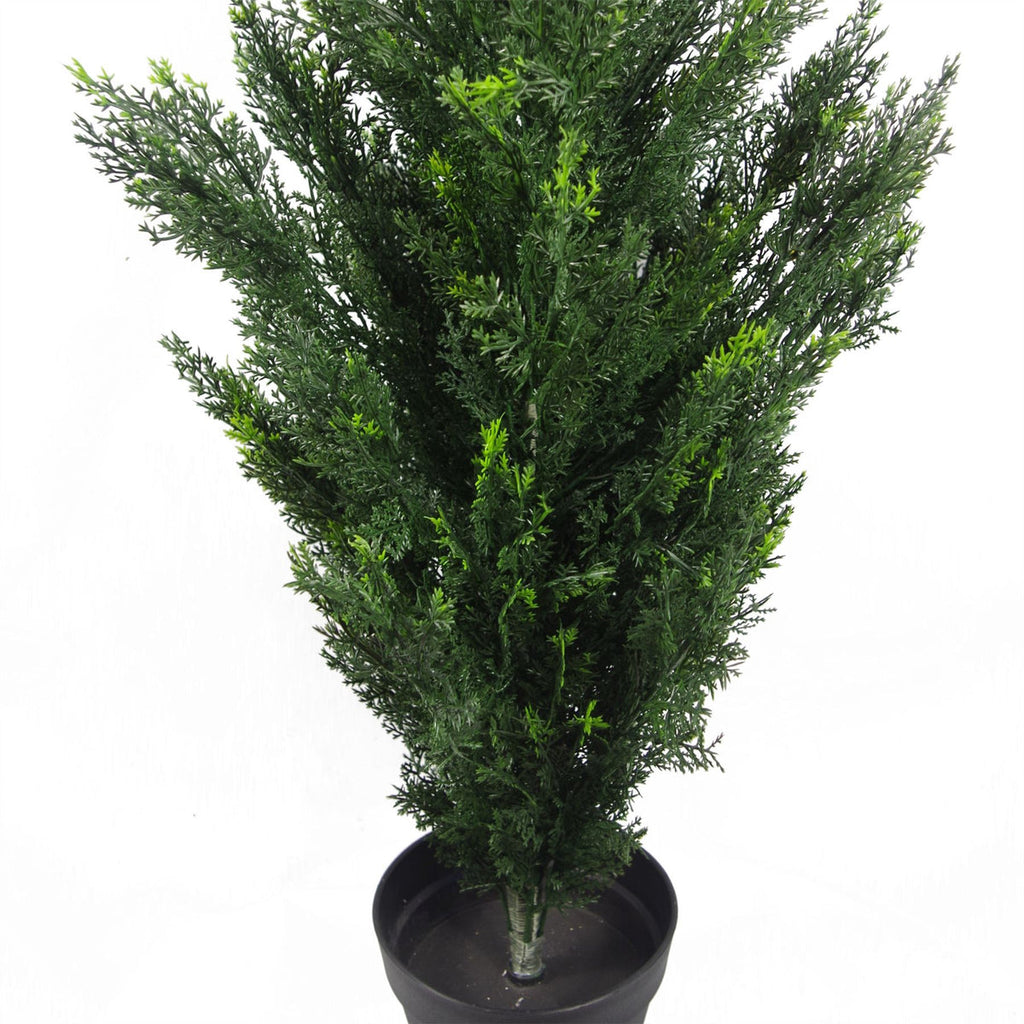 Pair of 120cm UV-resistant artificial cedar topiary trees – view 5
