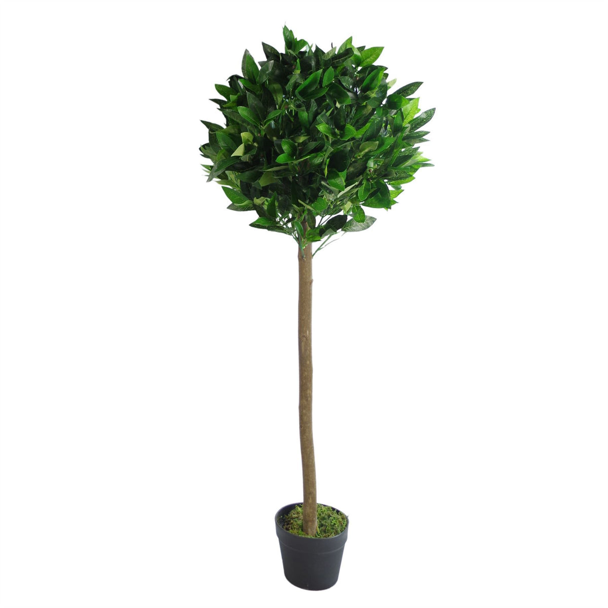 Pair of 120cm artificial bay topiary ball trees – view 4