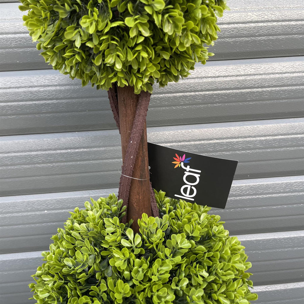 Pair of 90cm artificial double ball topiary trees – view 4