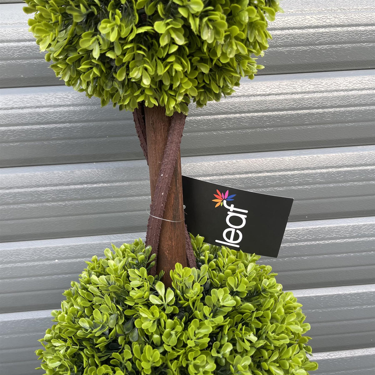 Pair of 90cm artificial double ball topiary trees – view 4